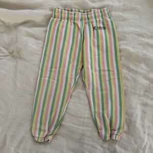 Mini Rodini Kids Girls Striped Sweatpants Size 4-5 Years *flaw*